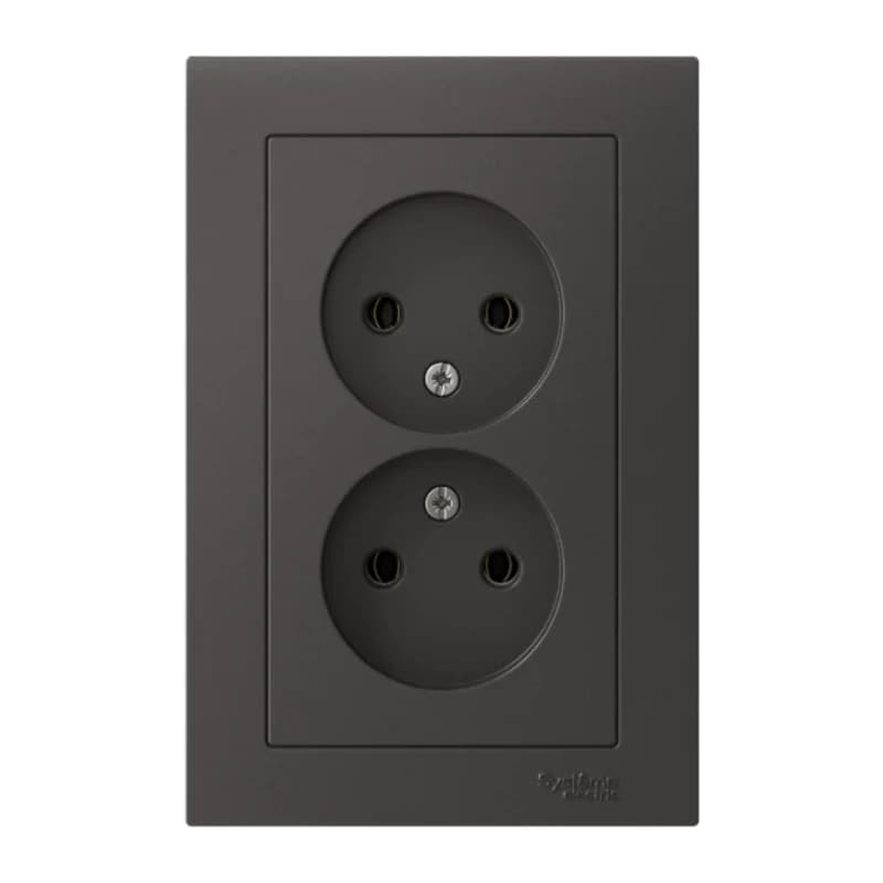 Розетка без заземления Atlasdesign 16А, быстрозажим. клем., базальт