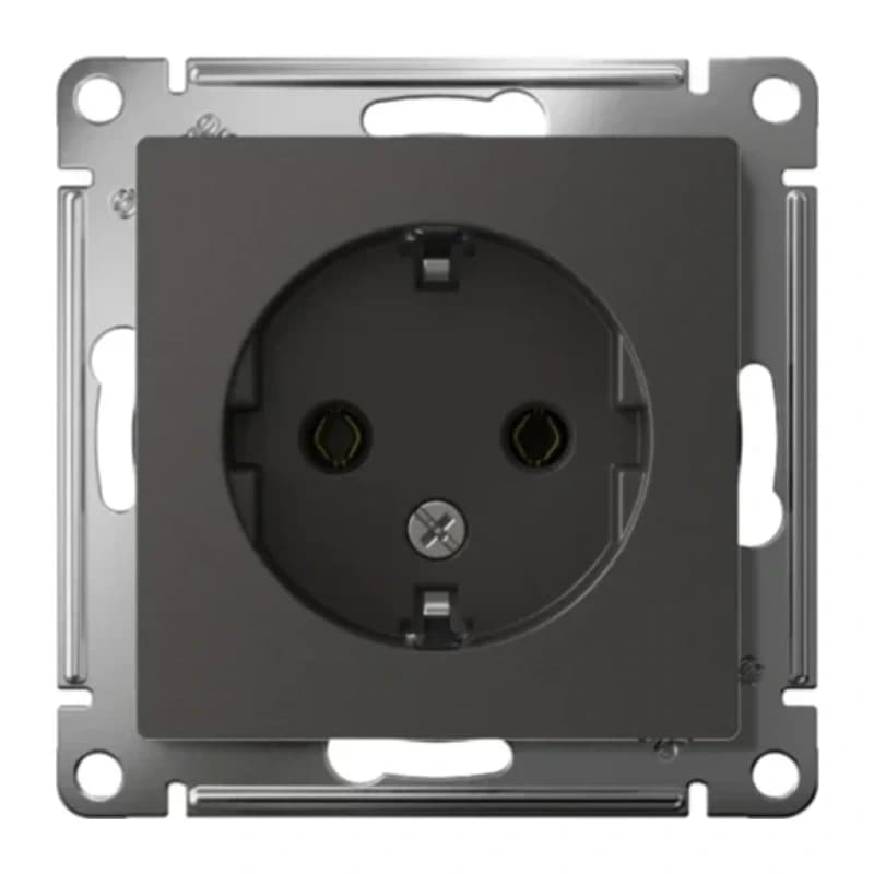 Розетка с заземлением Atlasdesign 16А, базальт