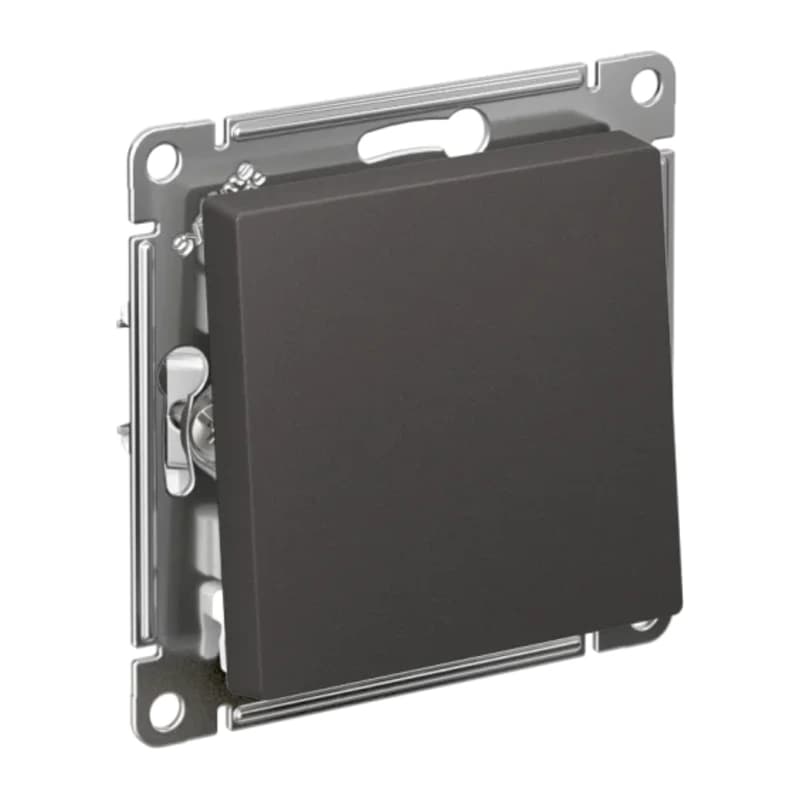 Выключатель одноклавишный проходной Schneider Atlasdesign 10А, быстрозажим. клем., базальт