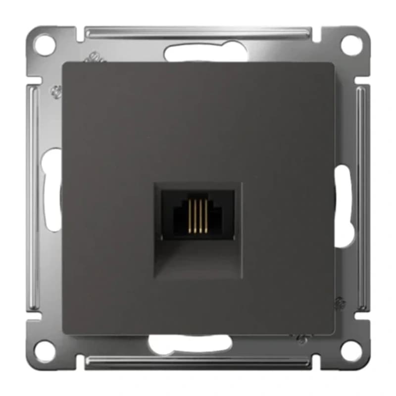 Розетка телефонная одинарная Atlasdesign RJ11, базальт