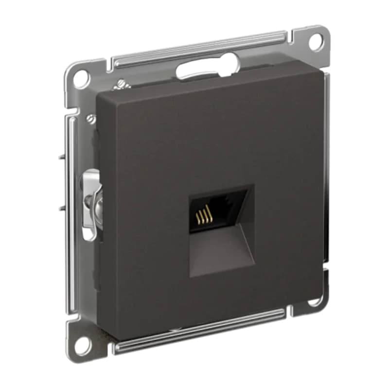 Розетка телефонная одинарная Atlasdesign RJ11, базальт