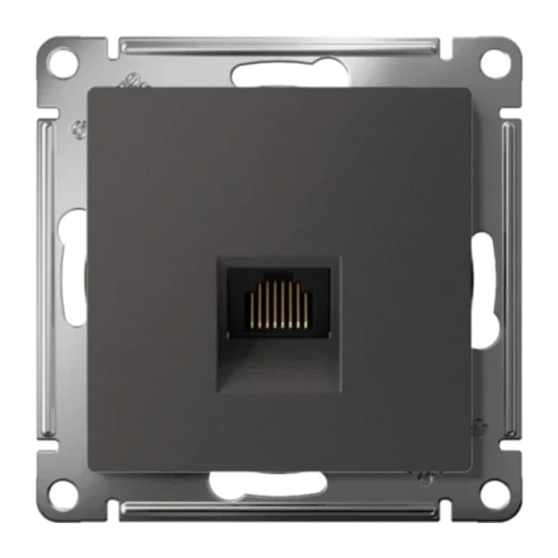 Розетка компьютерная одинарная Atlasdesign RJ45 5 кат., базальт