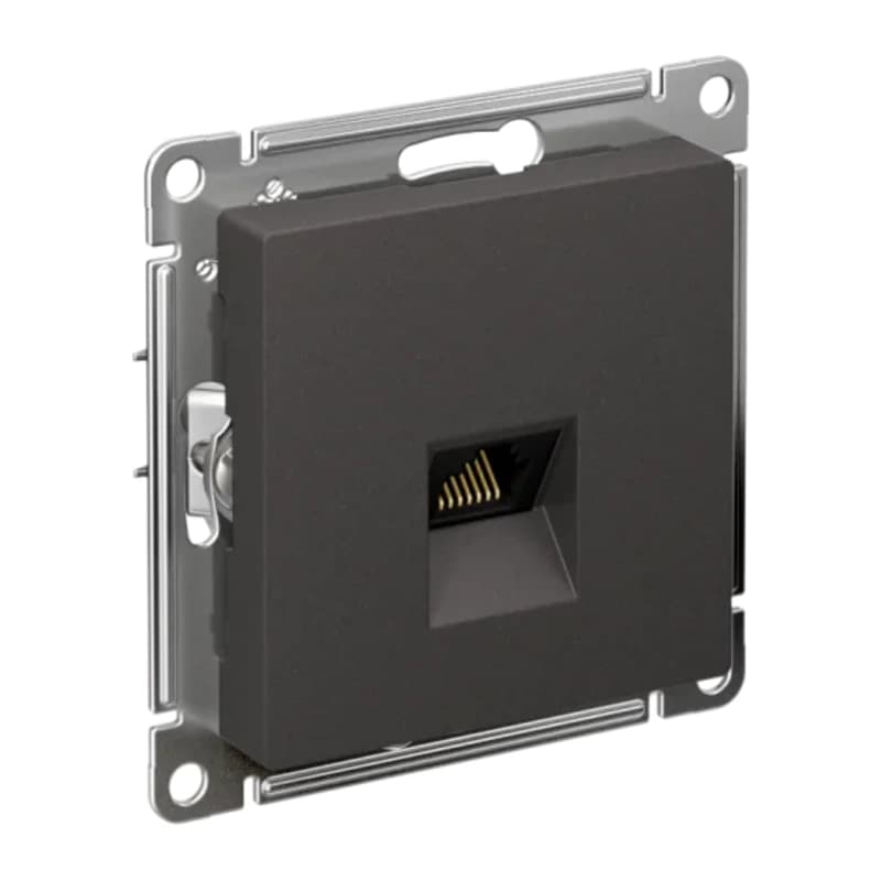 Розетка компьютерная одинарная Atlasdesign RJ45 5 кат., базальт