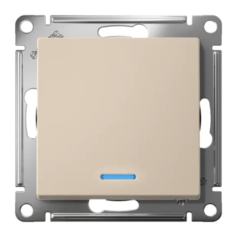 Выключатель одноклавишный с подсветкой Schneider Atlasdesign 10А, песочный