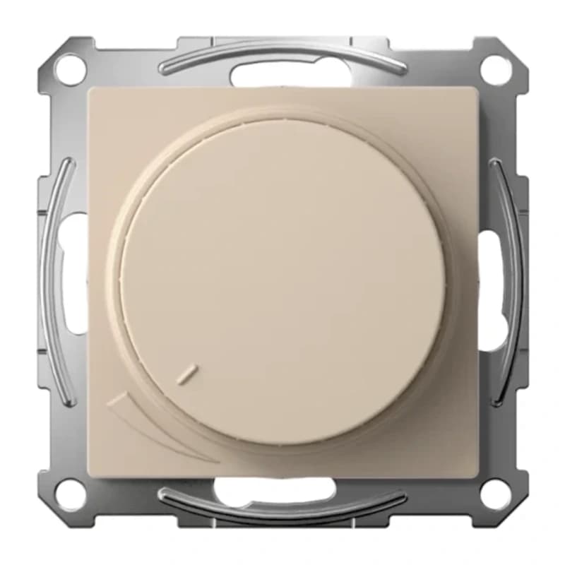 Светорегулятор поворотно-нажимной LED, RC, 400Вт Schneider Atlasdesign, песочный