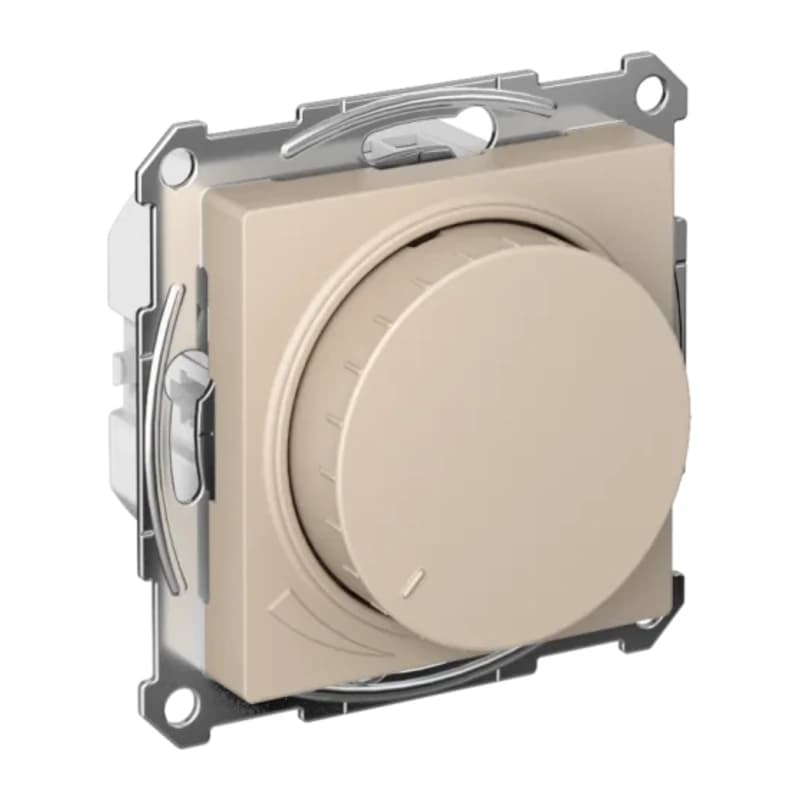 Светорегулятор поворотно-нажимной LED, RC, 400Вт Schneider Atlasdesign, песочный