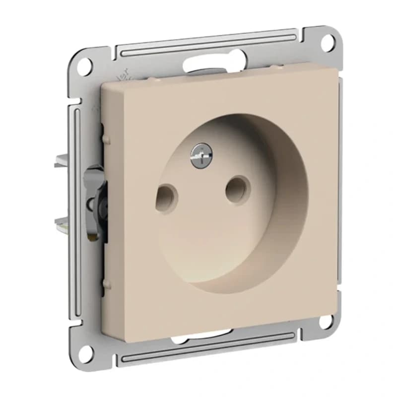 Розетка без заземления Atlasdesign 16А, песочный