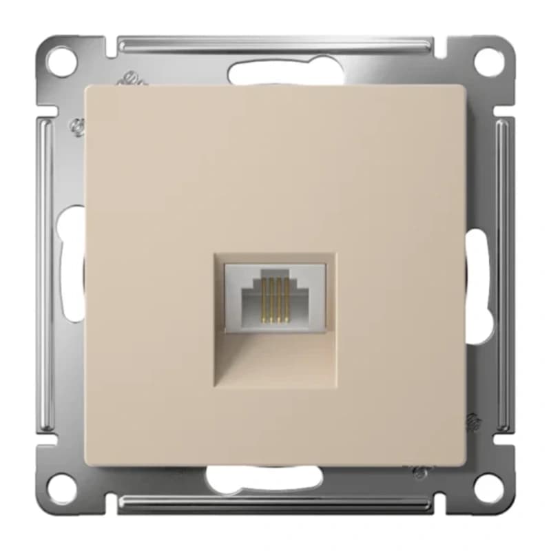 Розетка телефонная одинарная Atlasdesign RJ11, песочный