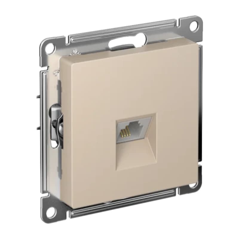 Розетка телефонная одинарная Atlasdesign RJ11, песочный