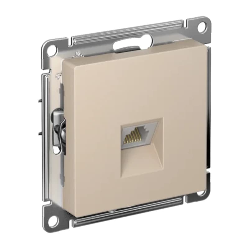Розетка компьютерная одинарная Atlasdesign RJ45 5 кат., песочный