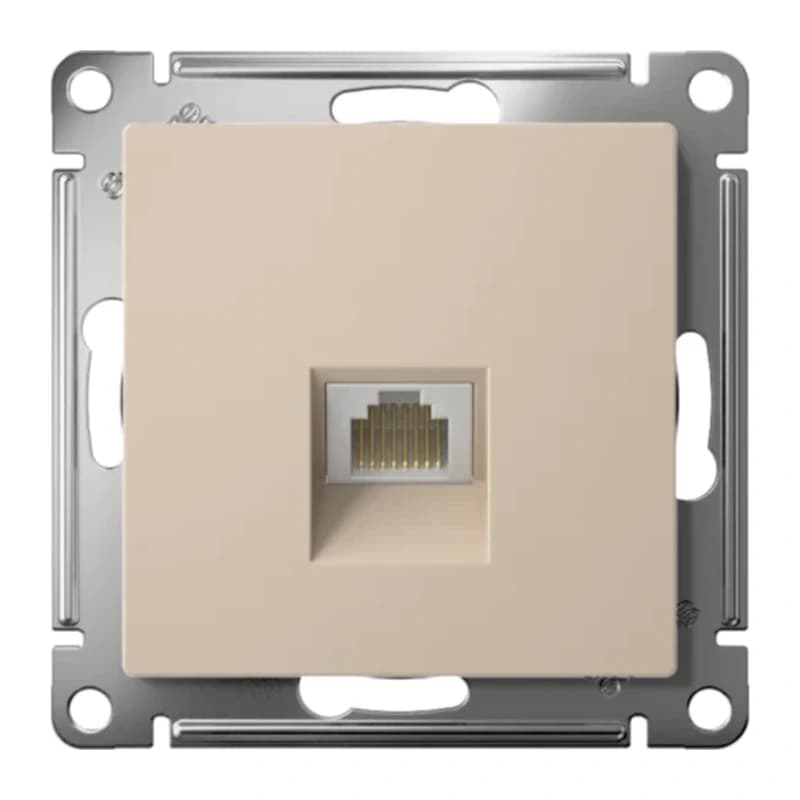 Розетка компьютерная одинарная Atlasdesign RJ45 6A кат., песочный