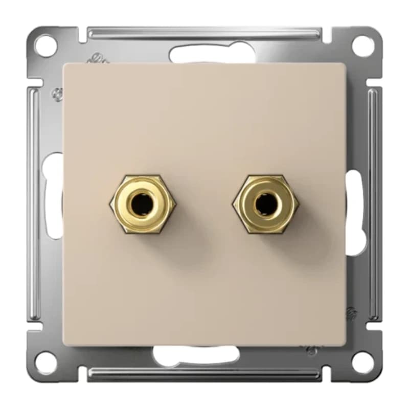 Розетка акустическая двойная Schneider Atlasdesign, песочный