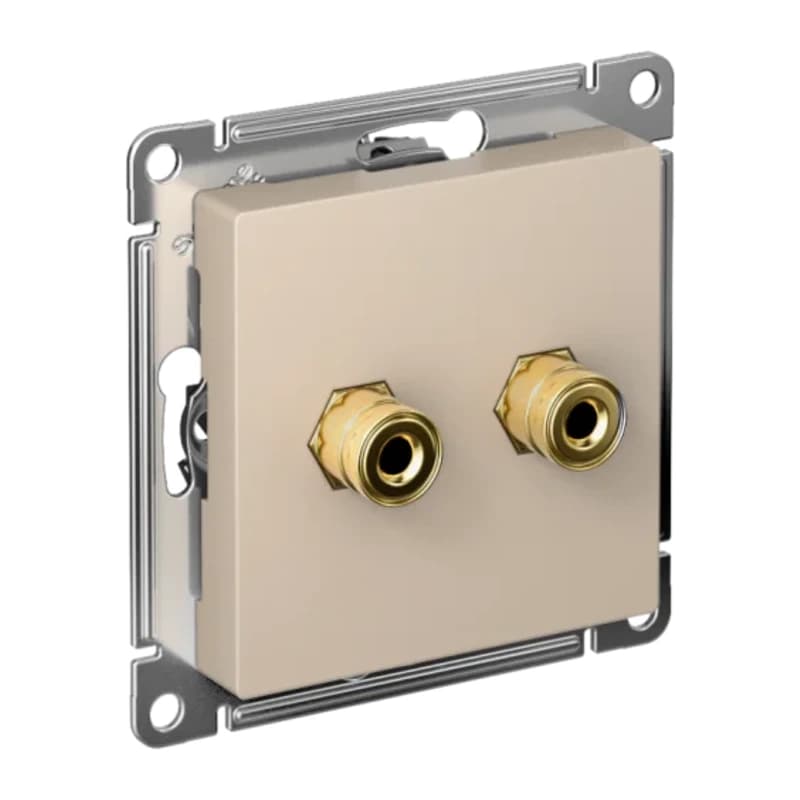 Розетка акустическая двойная Schneider Atlasdesign, песочный