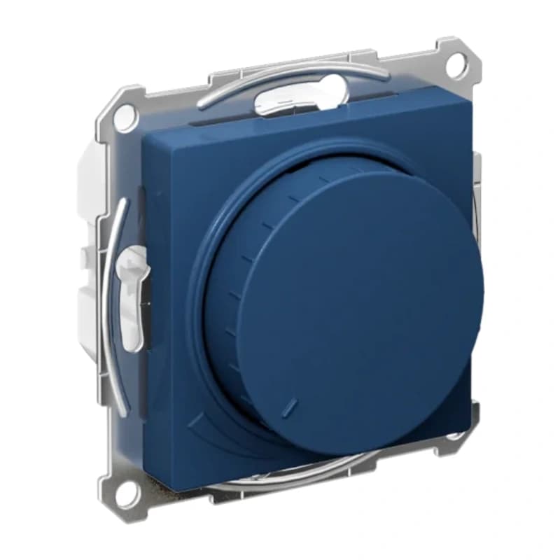 Светорегулятор поворотно-нажимной LED, RC, 400Вт Schneider Atlasdesign, аквамарин