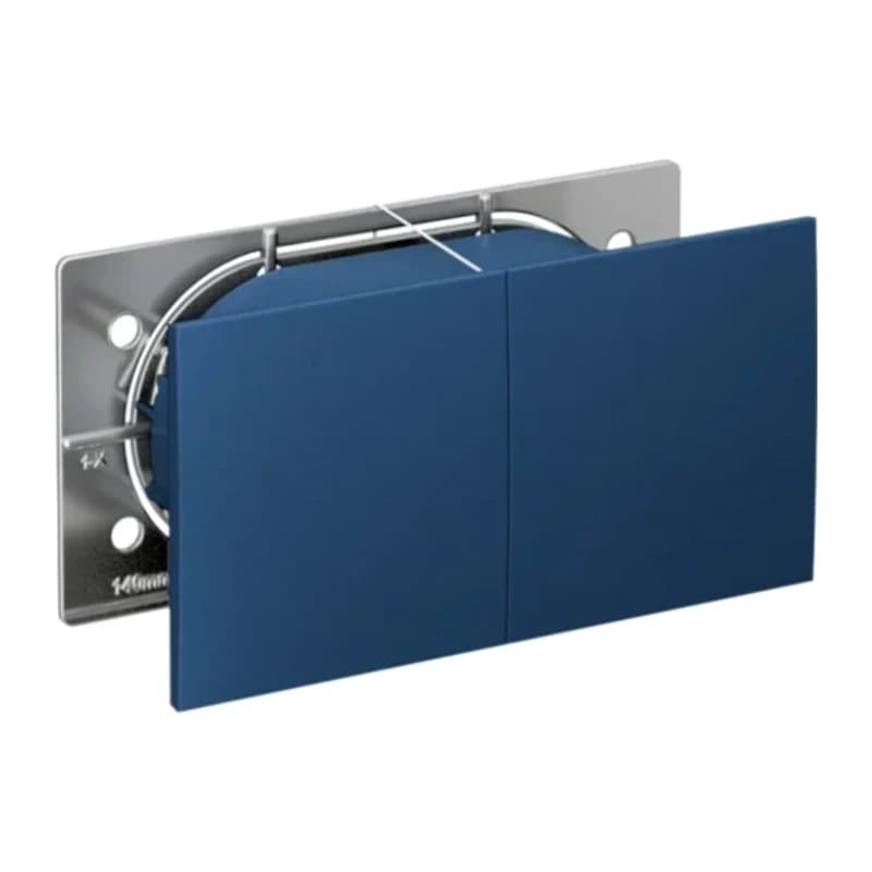 Розетка двойная с заземлением со шторками с развижной крышкой в сборе Schneider Atlasdesign, аквамарин