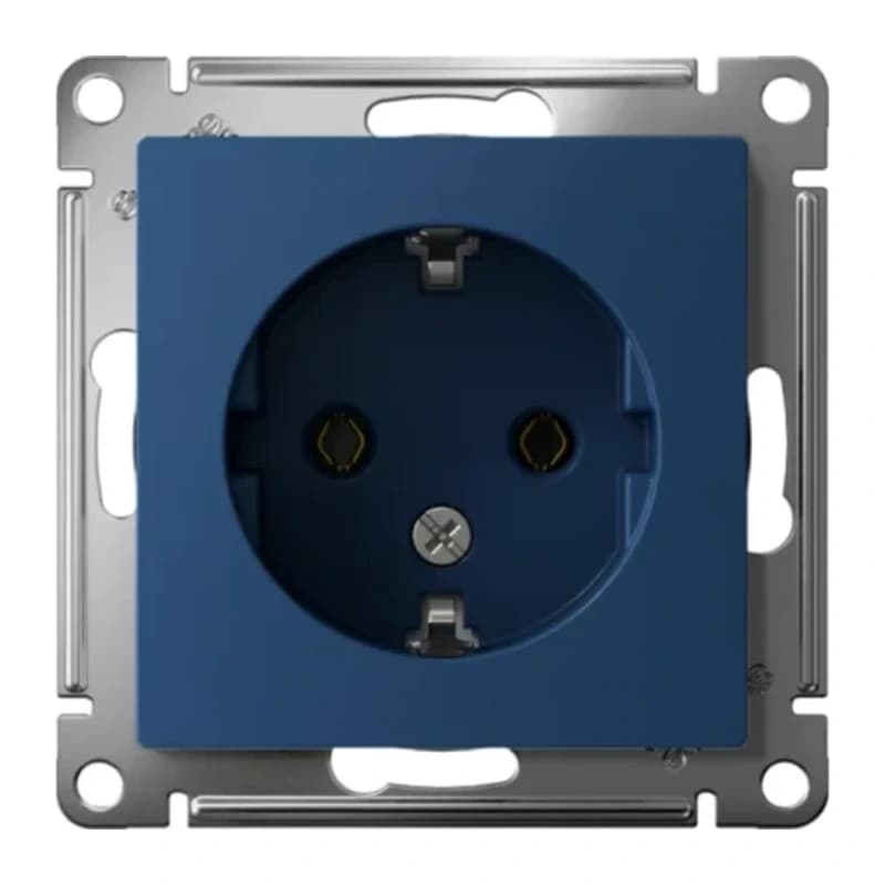 Розетка с заземлением Atlasdesign 16А, аквамарин