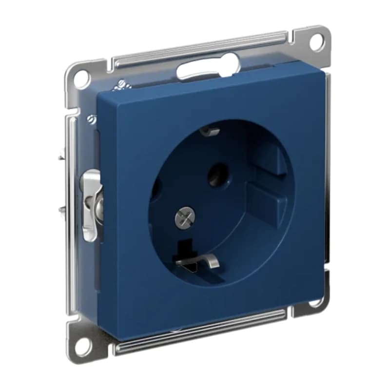 Розетка с заземлением Atlasdesign 16А, аквамарин