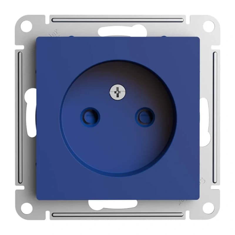 Розетка без заземления со шторками Atlasdesign 16А, аквамарин