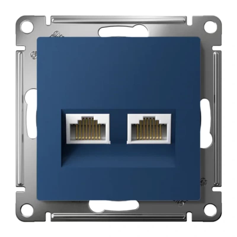 Розетка компьютерная двойная Atlasdesign RJ45 5 кат., аквамарин