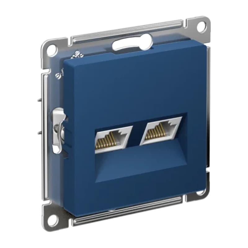 Розетка компьютерная двойная Atlasdesign RJ45 5 кат., аквамарин