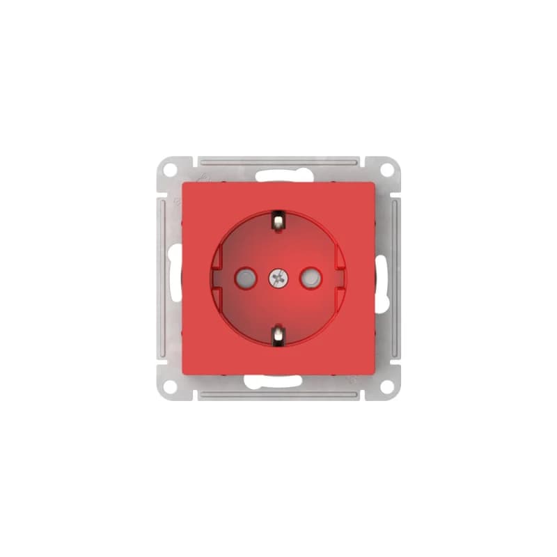 Розетка с заземлением со шторками Atlasdesign 16А, быстрозажим. клем., белый, белый