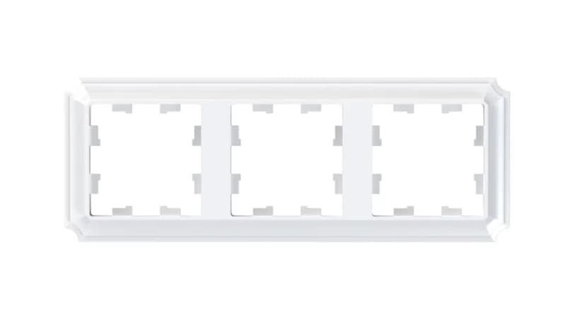 Рамка тройная Schneider Atlasdesign Antique, универсальная, белый