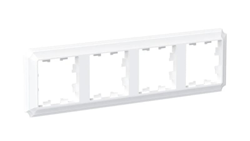 Рамка четверная Schneider Atlasdesign Antique, универсальная, белый