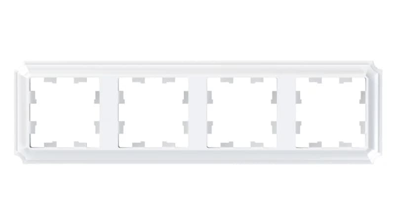 Рамка четверная Schneider Atlasdesign Antique, универсальная, белый