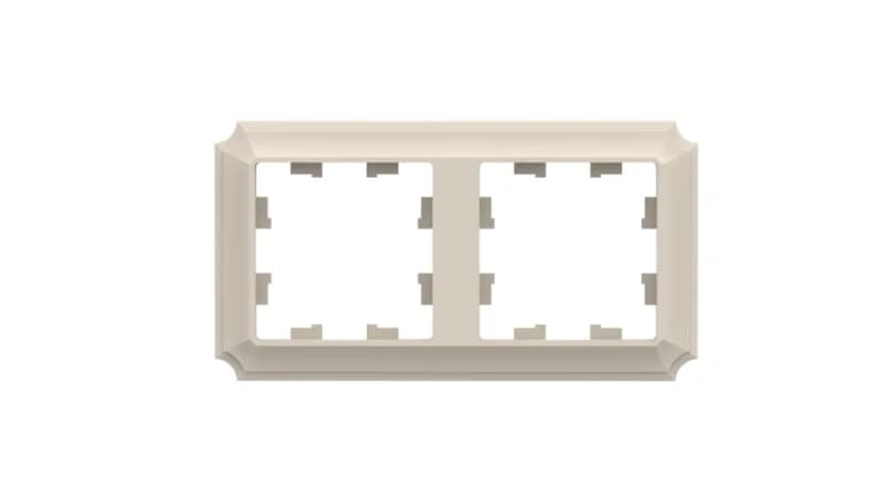 Рамка двойная Schneider Atlasdesign Antique, универсальная, бежевый