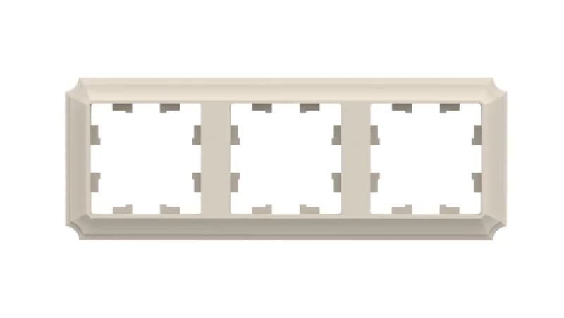 Рамка тройная Schneider Atlasdesign Antique, универсальная, бежевый