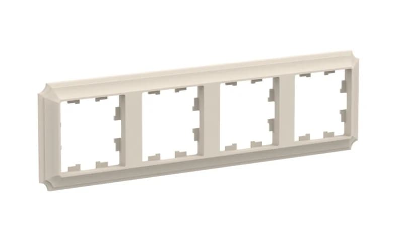 Рамка четверная Schneider Atlasdesign Antique, универсальная, бежевый