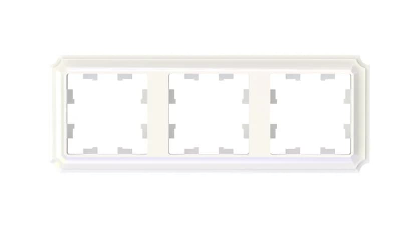 Рамка тройная Schneider Atlasdesign Antique, универсальная, жемчуг