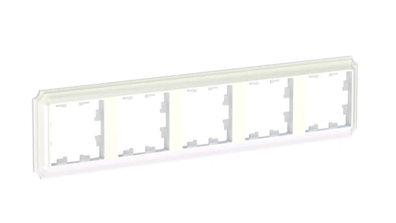 Рамка пятерная Schneider Atlasdesign Antique, универсальная, жемчуг