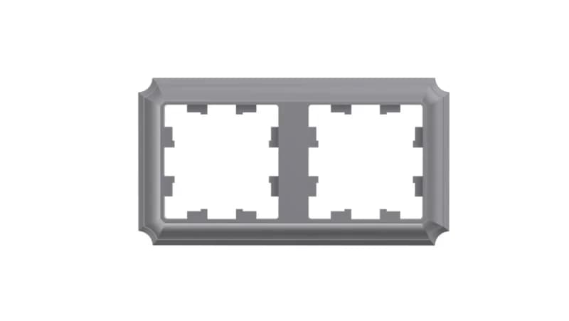 Рамка двойная Schneider Atlasdesign Antique, универсальная, сталь