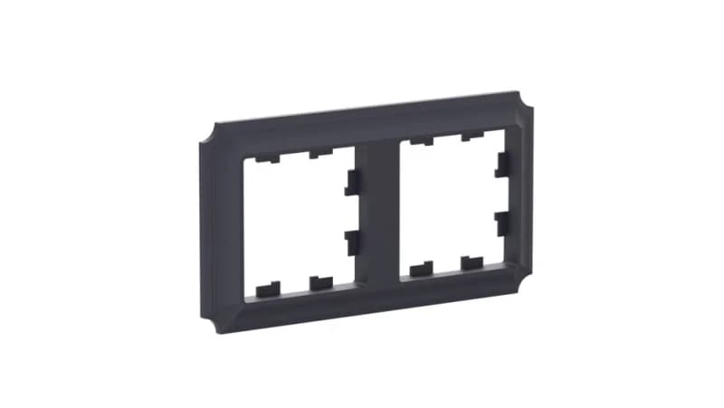 Рамка двойная Schneider Atlasdesign Antique, универсальная, карбон