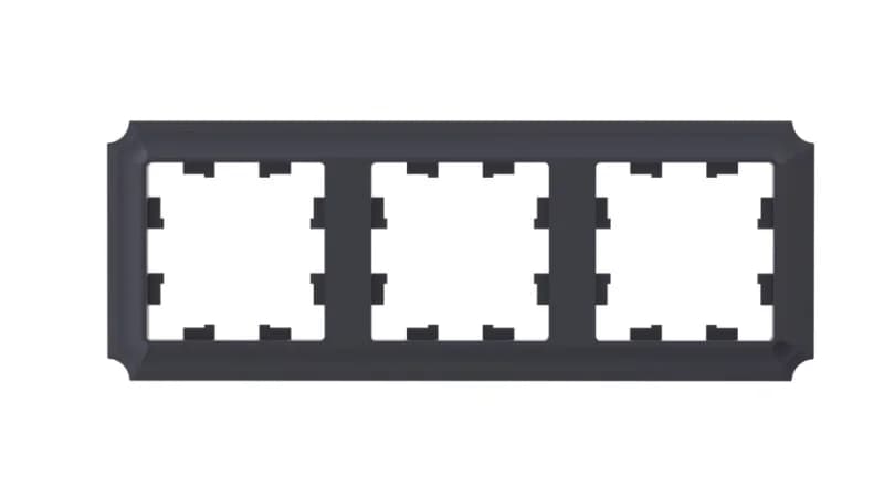 Рамка тройная Schneider Atlasdesign Antique, универсальная, карбон