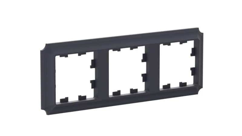 Рамка тройная Schneider Atlasdesign Antique, универсальная, карбон