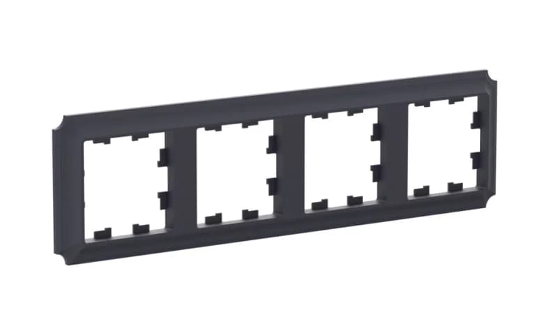 Рамка четверная Schneider Atlasdesign Antique, универсальная, карбон