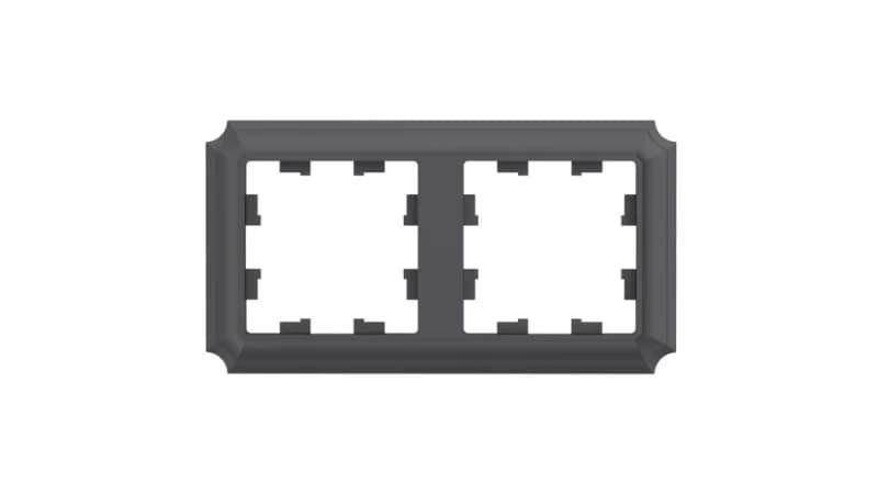 Рамка двойная Schneider Atlasdesign Antique, универсальная, базальт