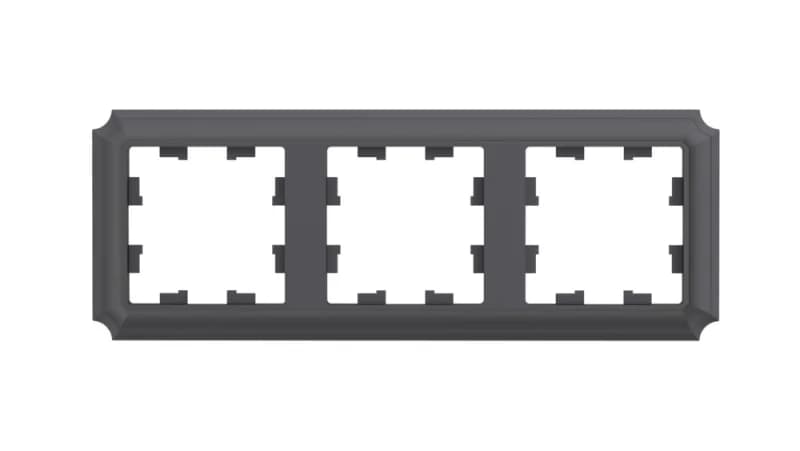 Рамка тройная Schneider Atlasdesign Antique, универсальная, базальт