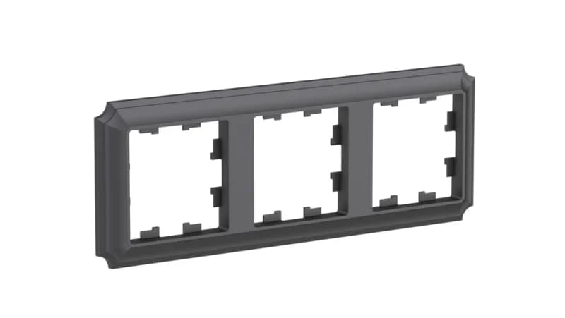 Рамка тройная Schneider Atlasdesign Antique, универсальная, базальт