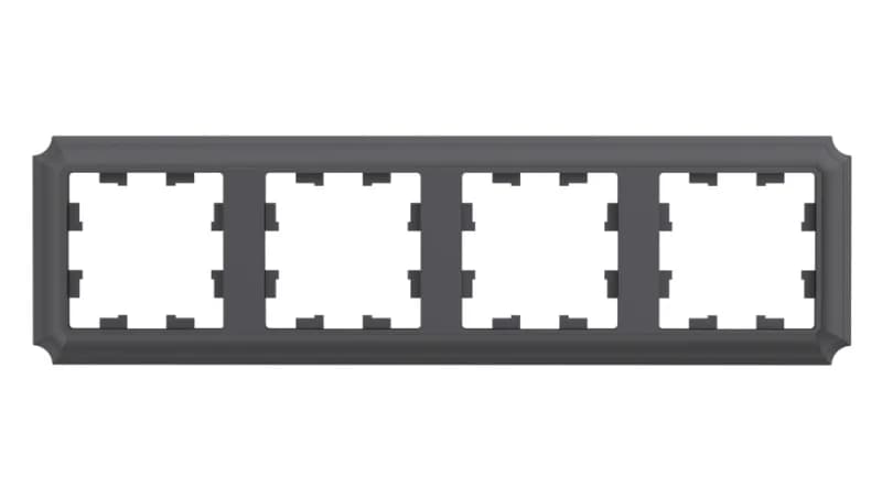 Рамка четверная Schneider Atlasdesign Antique, универсальная, базальт