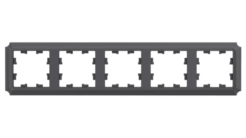 Рамка пятерная Schneider Atlasdesign Antique, универсальная, базальт