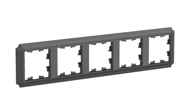 Рамка пятерная Schneider Atlasdesign Antique, универсальная, базальт