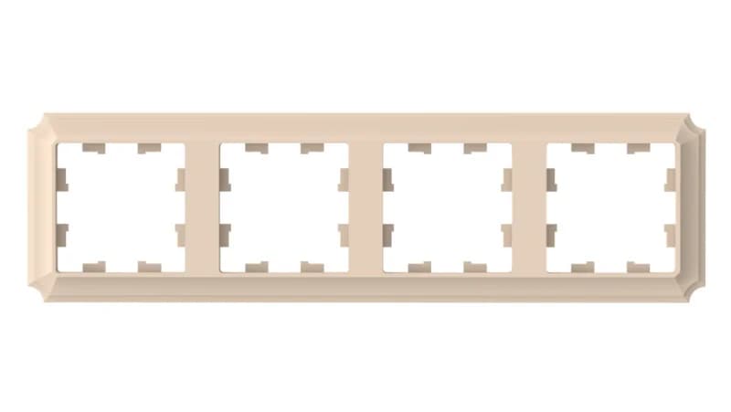 Рамка четверная Schneider Atlasdesign Antique, универсальная, песочный