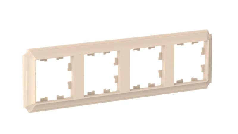 Рамка четверная Schneider Atlasdesign Antique, универсальная, песочный