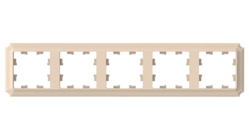 Рамка пятерная Schneider Atlasdesign Antique, универсальная, песочный