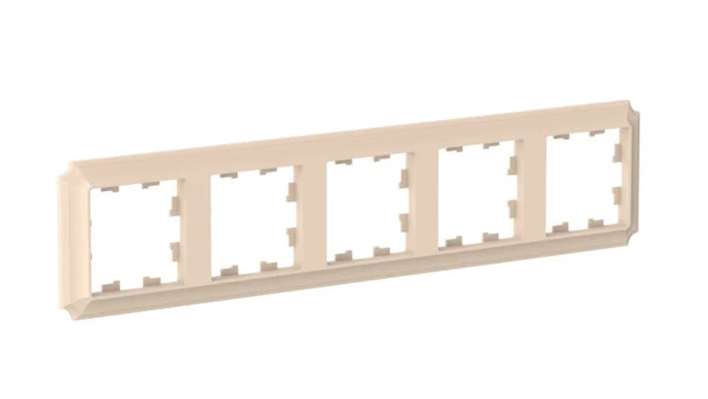 Рамка пятерная Schneider Atlasdesign Antique, универсальная, песочный