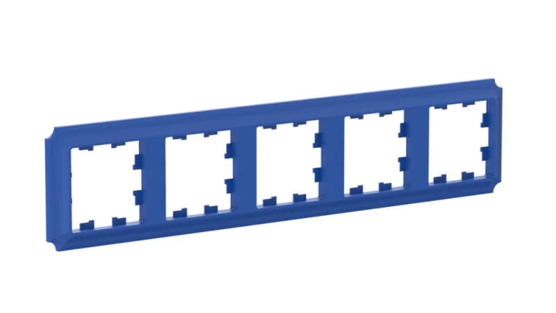 Рамка пятерная Schneider Atlasdesign Antique, универсальная, аквамарин