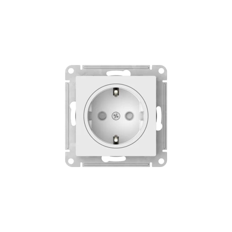 Розетка с заземлением со шторками Atlasdesign ART 16А, быстрозажим. клем., белый